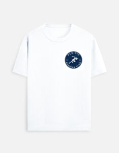 White Men's Graphic Running T-Shirt with Run Win Repeat back print