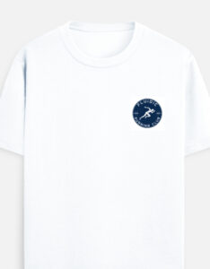 White Men's Graphic Running T-Shirt with Run Win Repeat back print